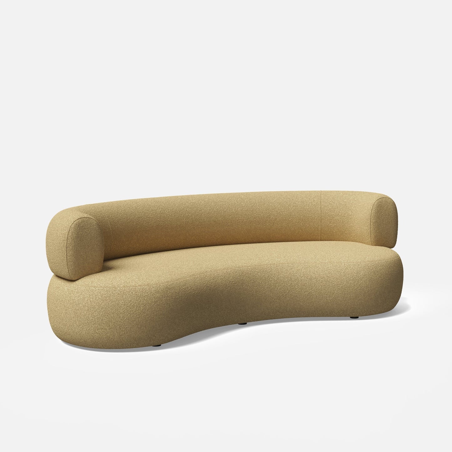 Roman Modern Curved Boucle 3 Seater Sofa – Sculptural Minimalist Couch