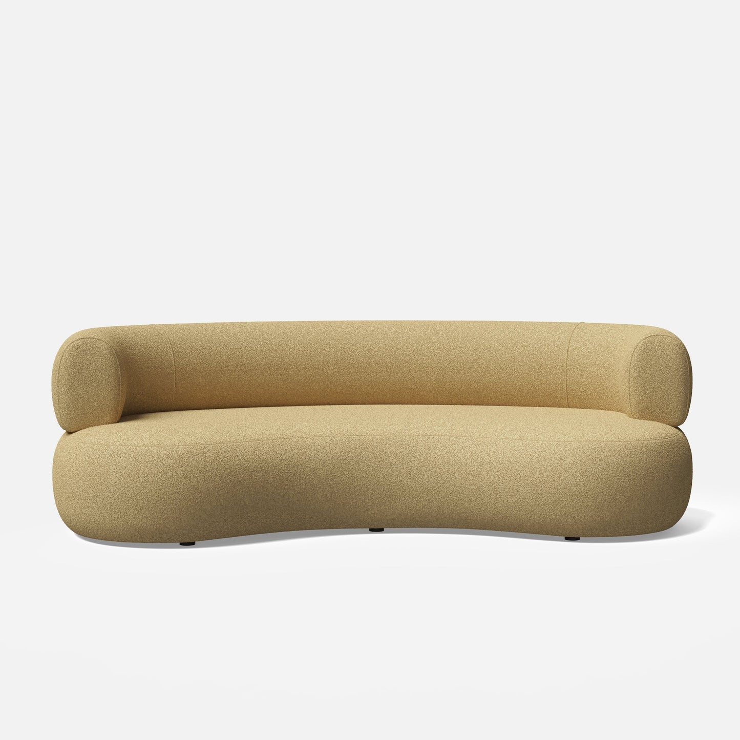 Roman Modern Curved Boucle 3 Seater Sofa – Sculptural Minimalist Couch