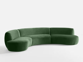 Lorenz 4 Seater Curved Sofa – Modern Velvet Fabric Couch for Living Room