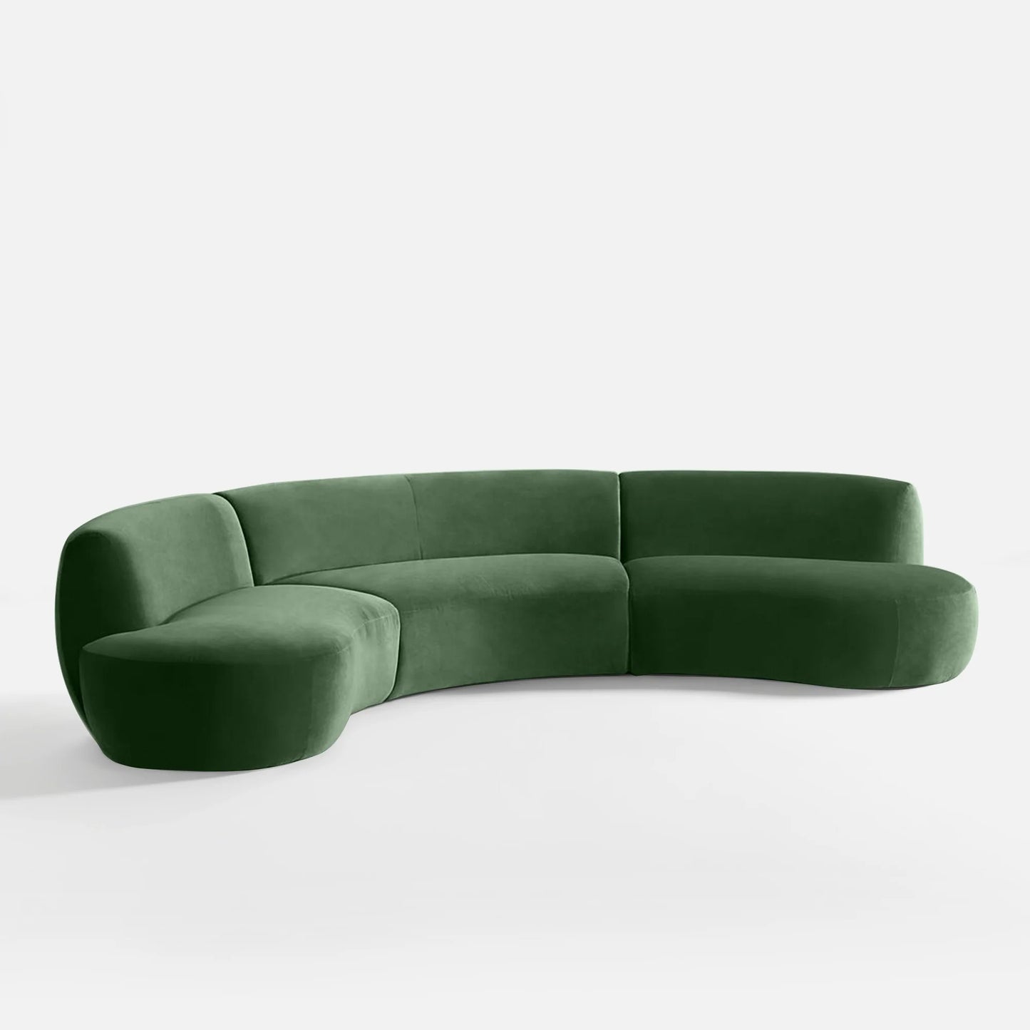 Lorenz 4 Seater Curved Sofa – Modern Velvet Fabric Couch for Living Room