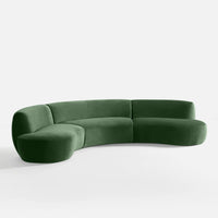 Lorenz 4 Seater Curved Sofa – Modern Velvet Fabric Couch for Living Room