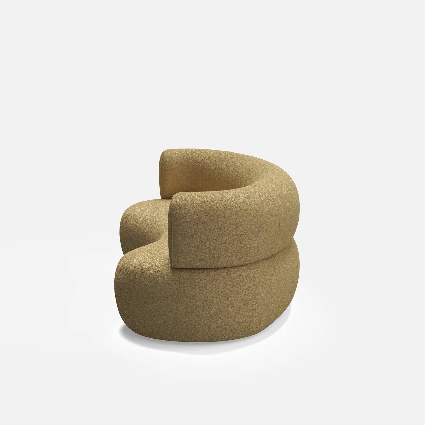 Roman Modern Curved Boucle 3 Seater Sofa – Sculptural Minimalist Couch