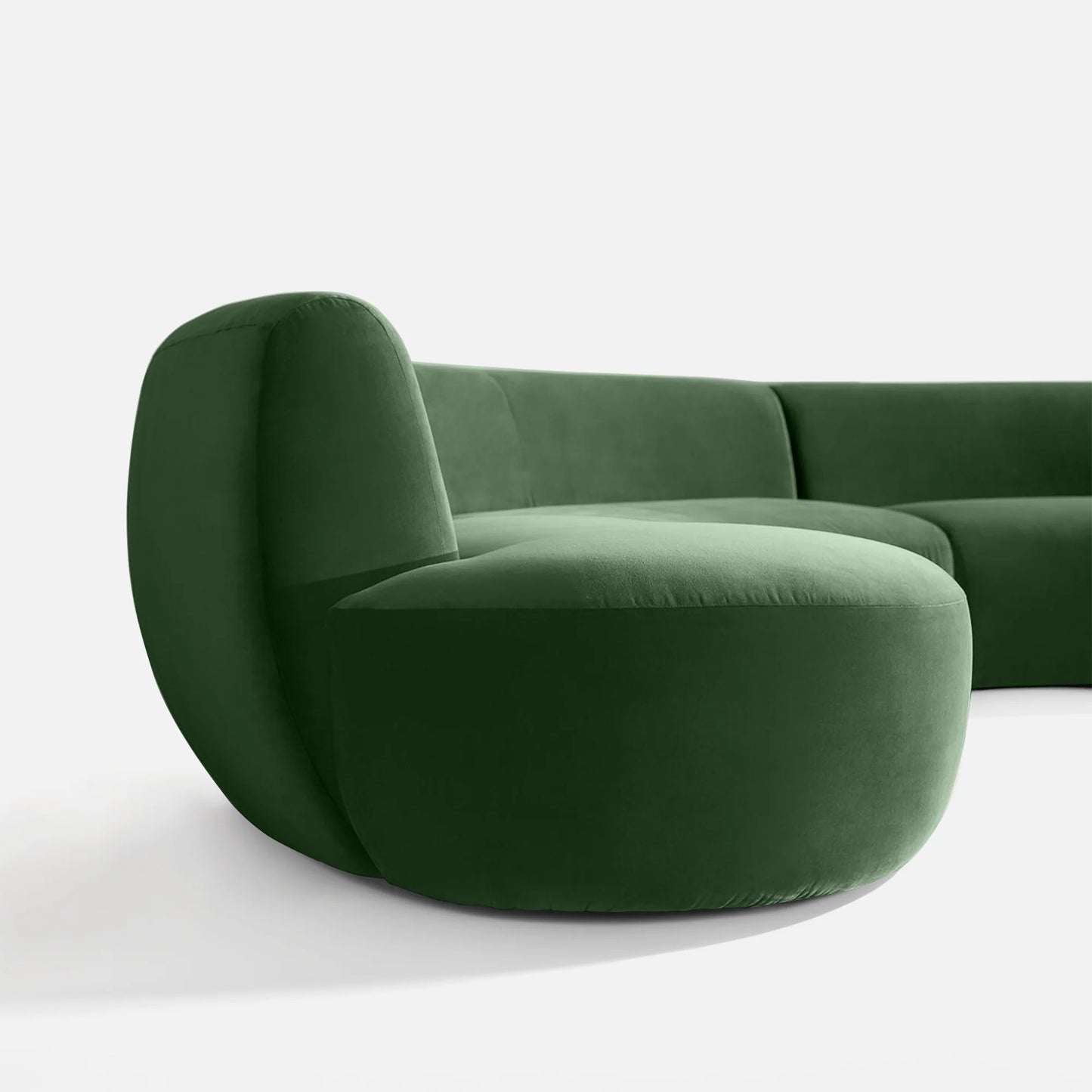 Lorenz 4 Seater Curved Sofa – Modern Velvet Fabric Couch for Living Room