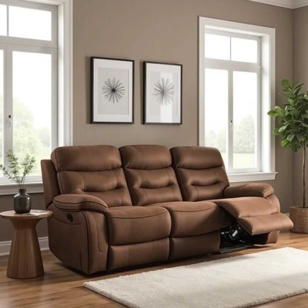Joel 3 Seater Manual Recliner | 3 Seater Recliner Sofa - Torque India