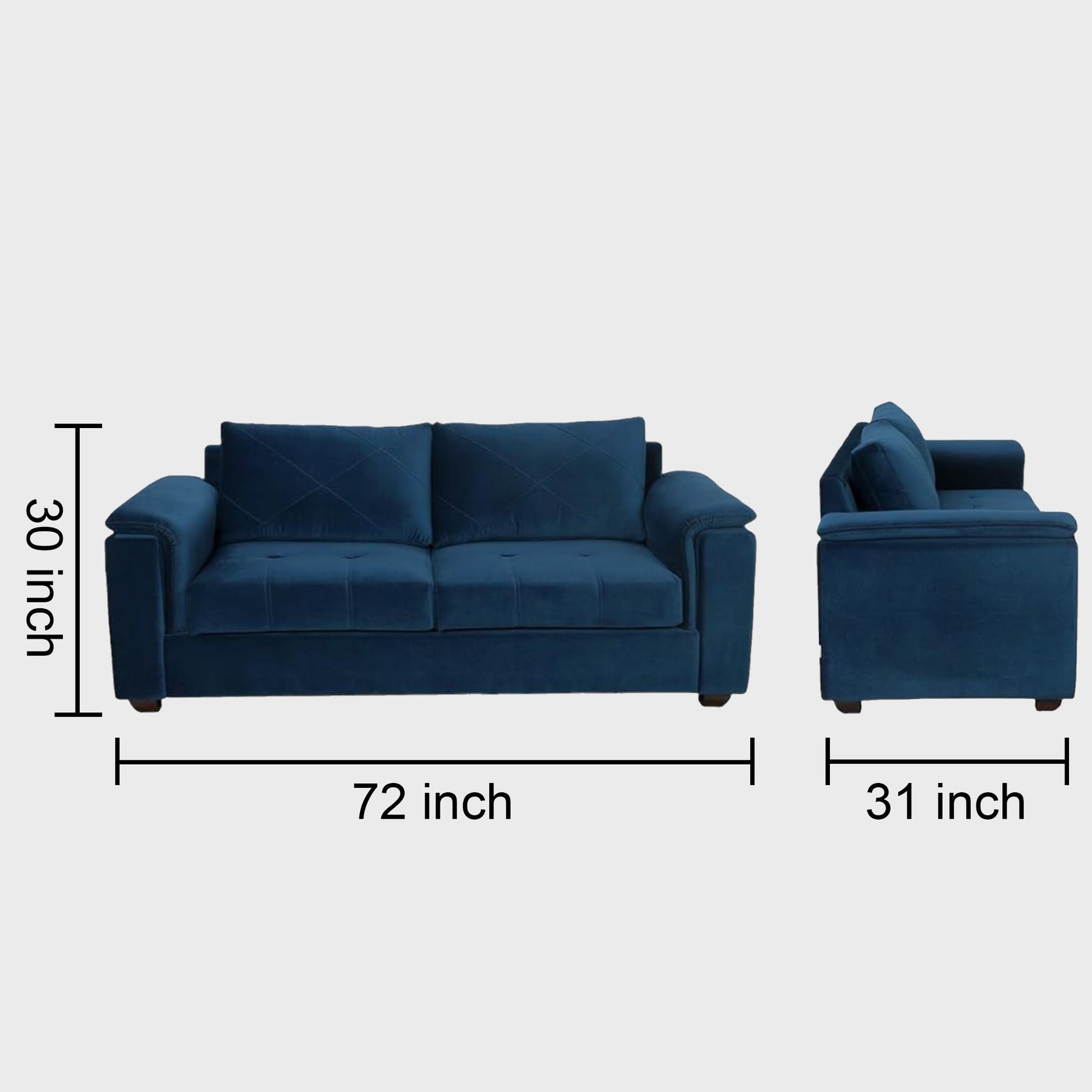 Jovel 3 Seater Fabric Sofa - Torque India