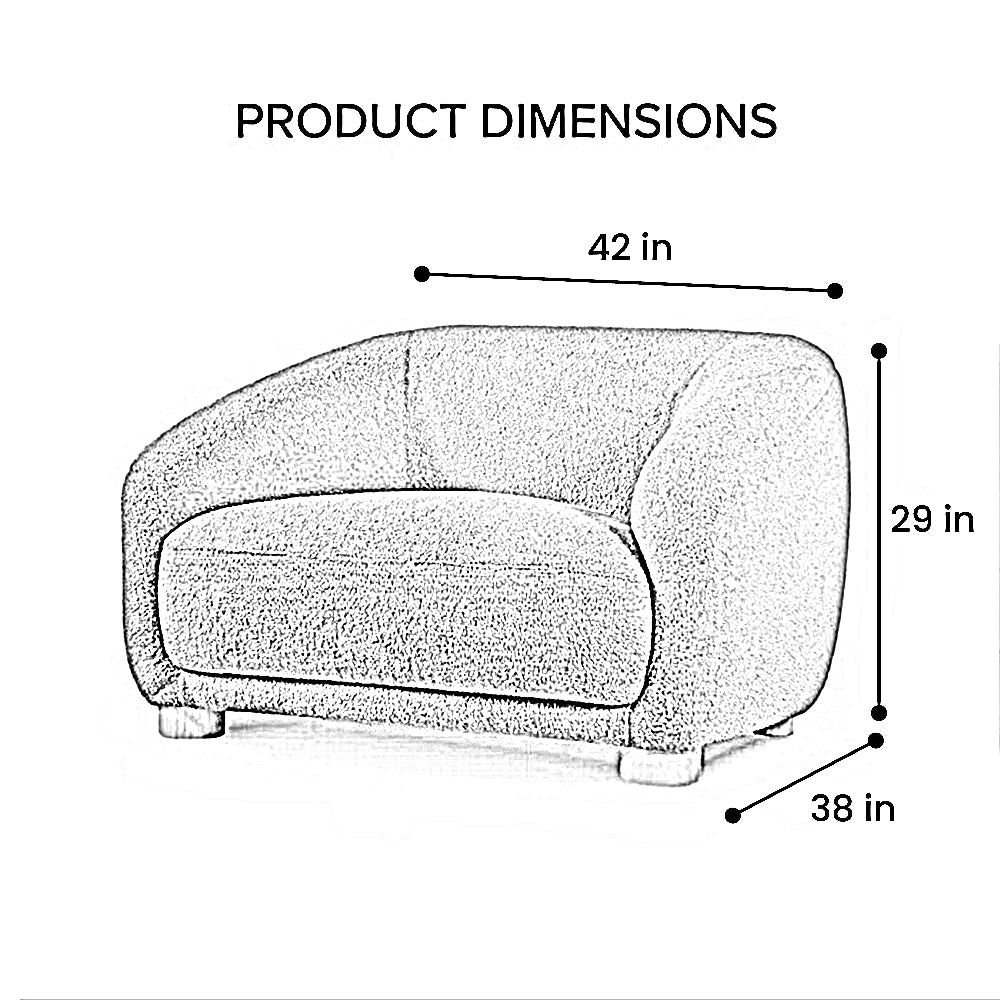 Kaniel Premium Boucle Fabric Sofa For Living Room. - TORQUE INNOVATIONS PRIVATE LIMITED