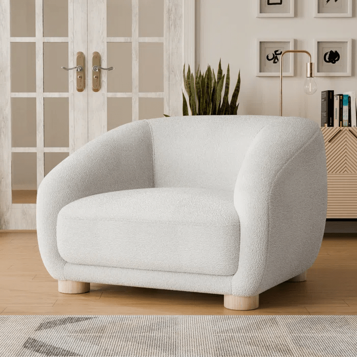 Kaniel Premium Boucle Fabric Sofa For Living Room. - TORQUE INNOVATIONS PRIVATE LIMITED