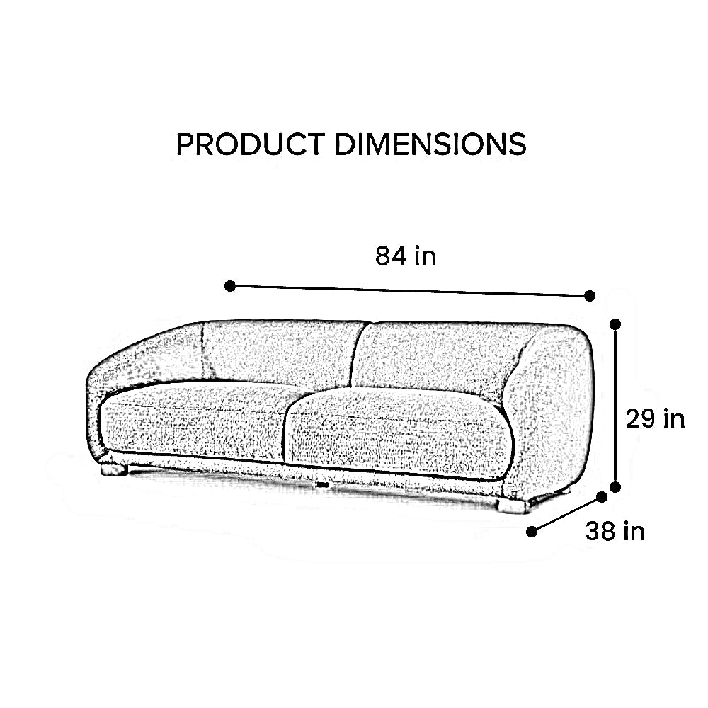 Kaniel Premium Boucle Fabric Sofa For Living Room. - TORQUE INNOVATIONS PRIVATE LIMITED