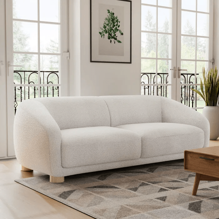 Kaniel Premium Boucle Fabric Sofa For Living Room. - TORQUE INNOVATIONS PRIVATE LIMITED