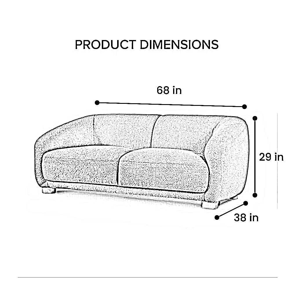 Kaniel Premium Boucle Fabric Sofa For Living Room. - TORQUE INNOVATIONS PRIVATE LIMITED