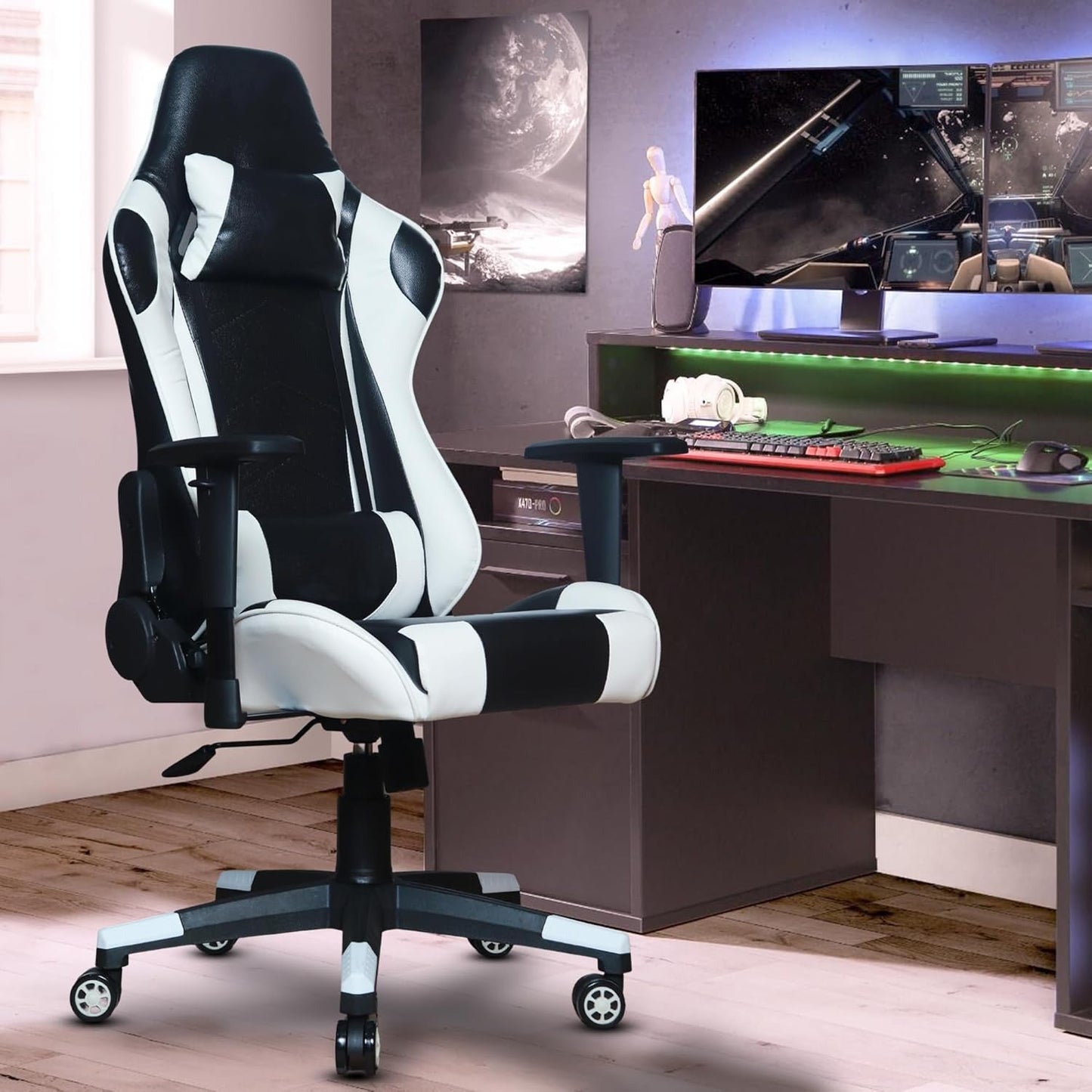 Leo Gaming Chair with Metal Predator, Racing Style Ergonomic Premium High Back Revolving Computer/Student Chair - Red - Torque India