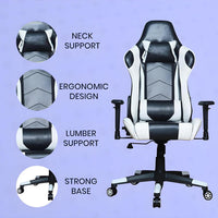 Leo Gaming Chair with Metal Predator, Racing Style Ergonomic Premium High Back Revolving Computer/Student Chair - Red - Torque India