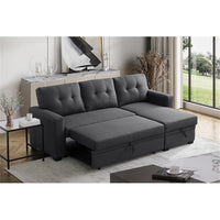 Lucia L - Shaped Sofa Cum Bed with Storage | 4 - Seater Folding Sofa for Living Room & Guest Room - Torque India