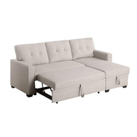 Lucia L - Shaped Sofa Cum Bed with Storage | 4 - Seater Folding Sofa for Living Room & Guest Room - Torque India