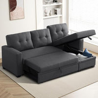 Lucia L - Shaped Sofa Cum Bed with Storage | 4 - Seater Folding Sofa for Living Room & Guest Room - Torque India