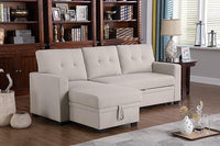 Lucia L - Shaped Sofa Cum Bed with Storage | 4 - Seater Folding Sofa for Living Room & Guest Room - Torque India