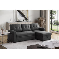 Lucia L - Shaped Sofa Cum Bed with Storage | 4 - Seater Folding Sofa for Living Room & Guest Room - Torque India