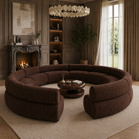 round sofa set 10 seater dark brown fabric modern sectional sofa luxury living room furniture