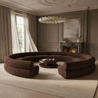 round sofa set 10 seater dark brown fabric modern sectional sofa luxury living room furniture
