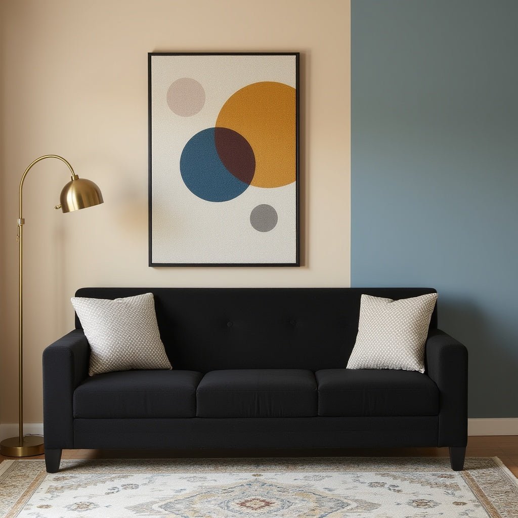 Malton 3 Seater Fabric Sofa with Cushion for Living Room - Torque India