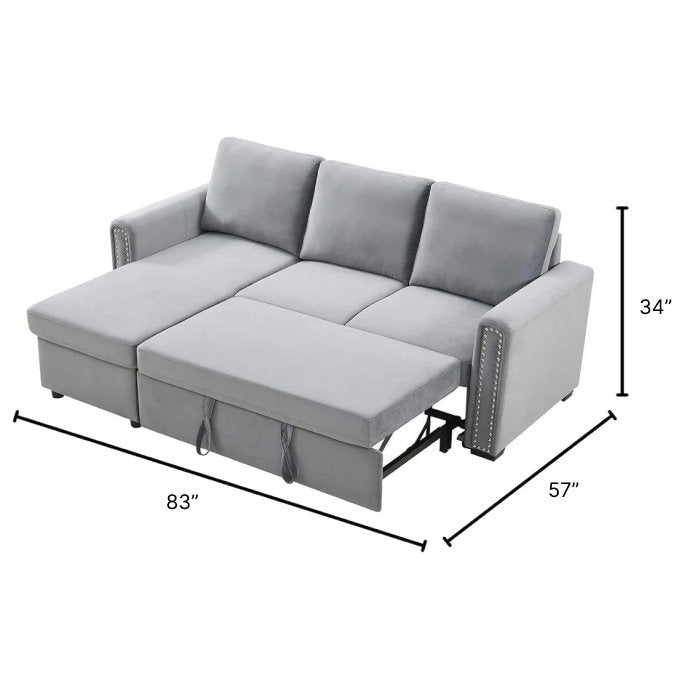 Marisa 4 Seater Sofa | Convertible Bed With Storage - Torque India