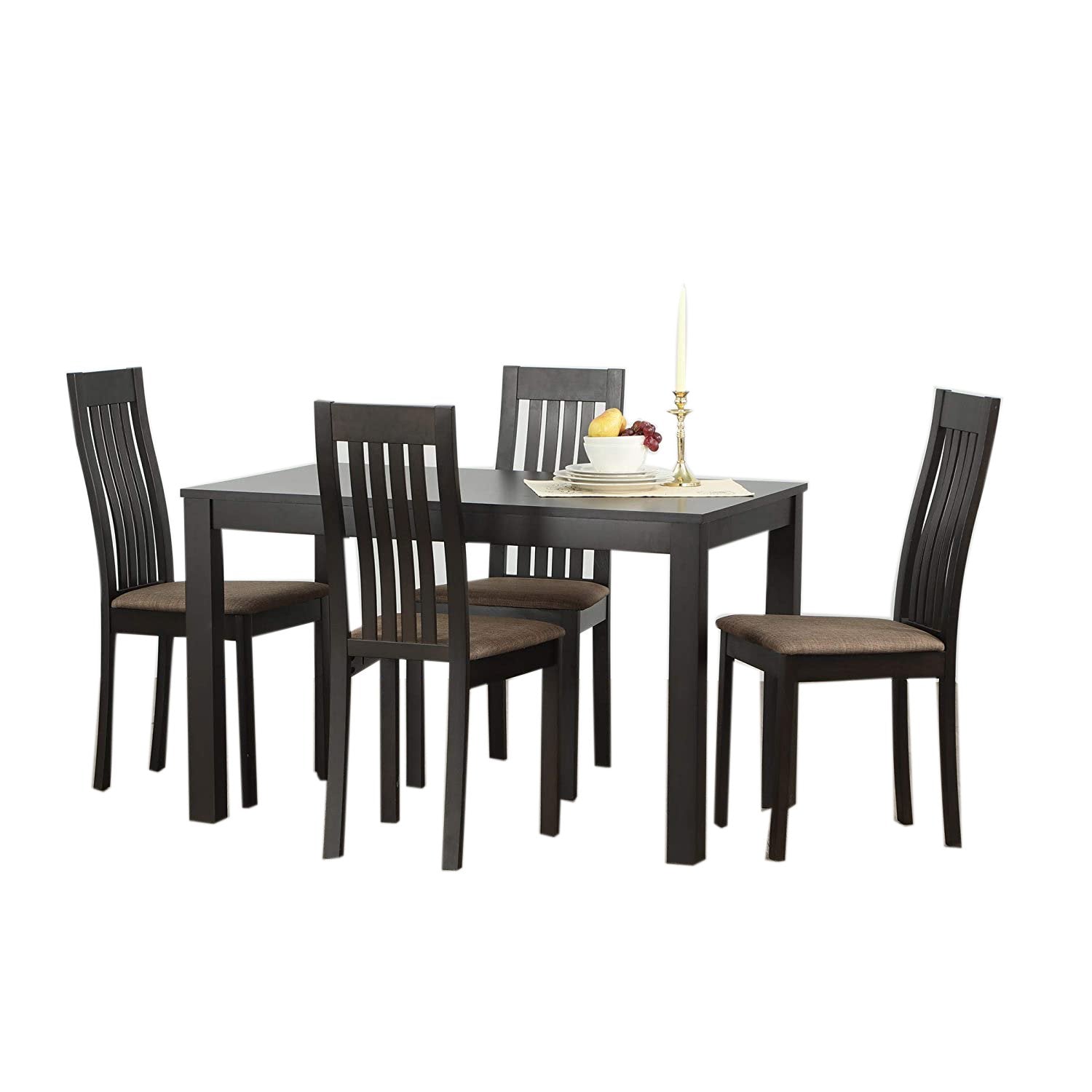 Marshall 4 Seater Dining Table with 4 Chairs & 1 Table (Beige Walnut Finish) - Torque India