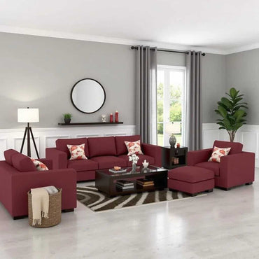 Mendoza Sofa Set for Living Room with Ottoman - Torque India