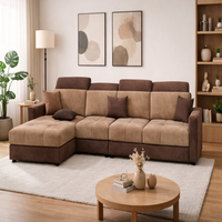 Modern 5 Seater Sofa Set for Living Room | Premium Fabric Sofa with Wooden Frame
