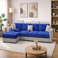 Modern 5 Seater Sofa Set for Living Room | Premium Fabric Sofa with Wooden Frame