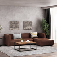 Nordic L Shape 5 Seater Leatherette Sofa For Living Room - Torque India