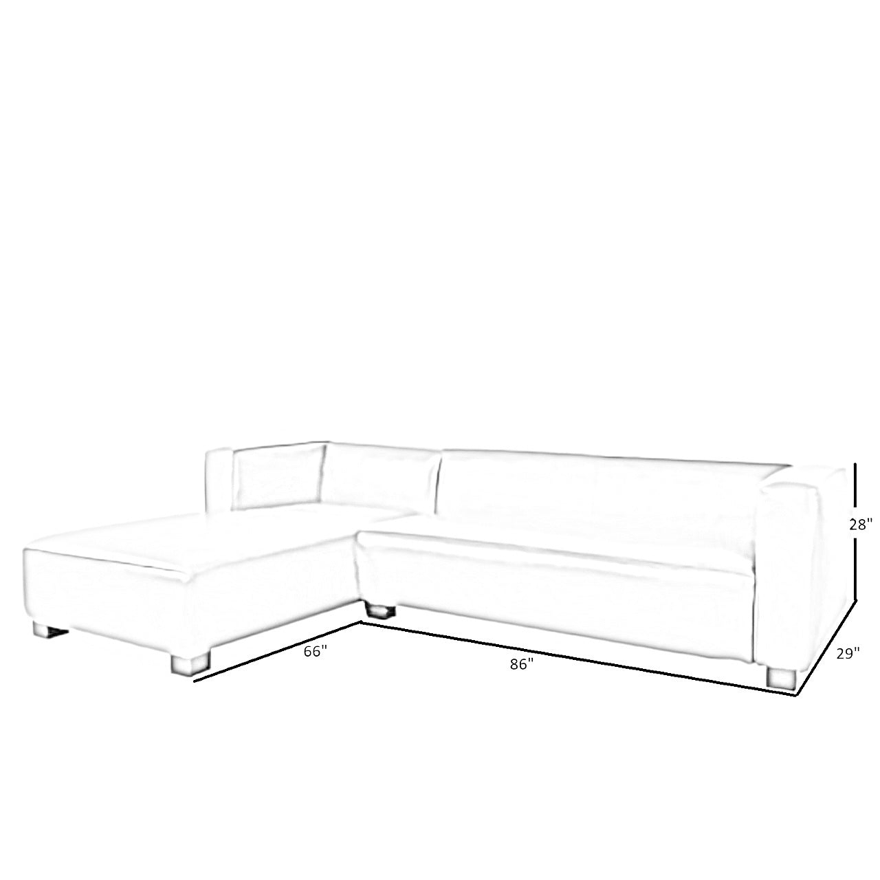 Nordic L Shape 5 Seater Leatherette Sofa For Living Room - Torque India