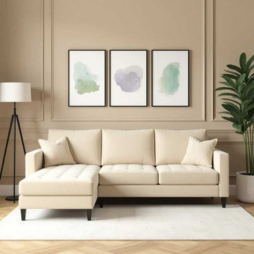 Quincy 4 Seater Fabric L Shape Sofa For Living Room - Torque India