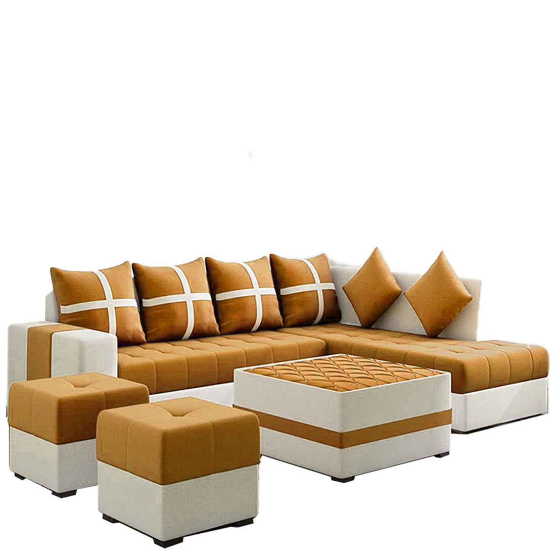 Jamestown L Shape Fabric Sofa Set For Living Room