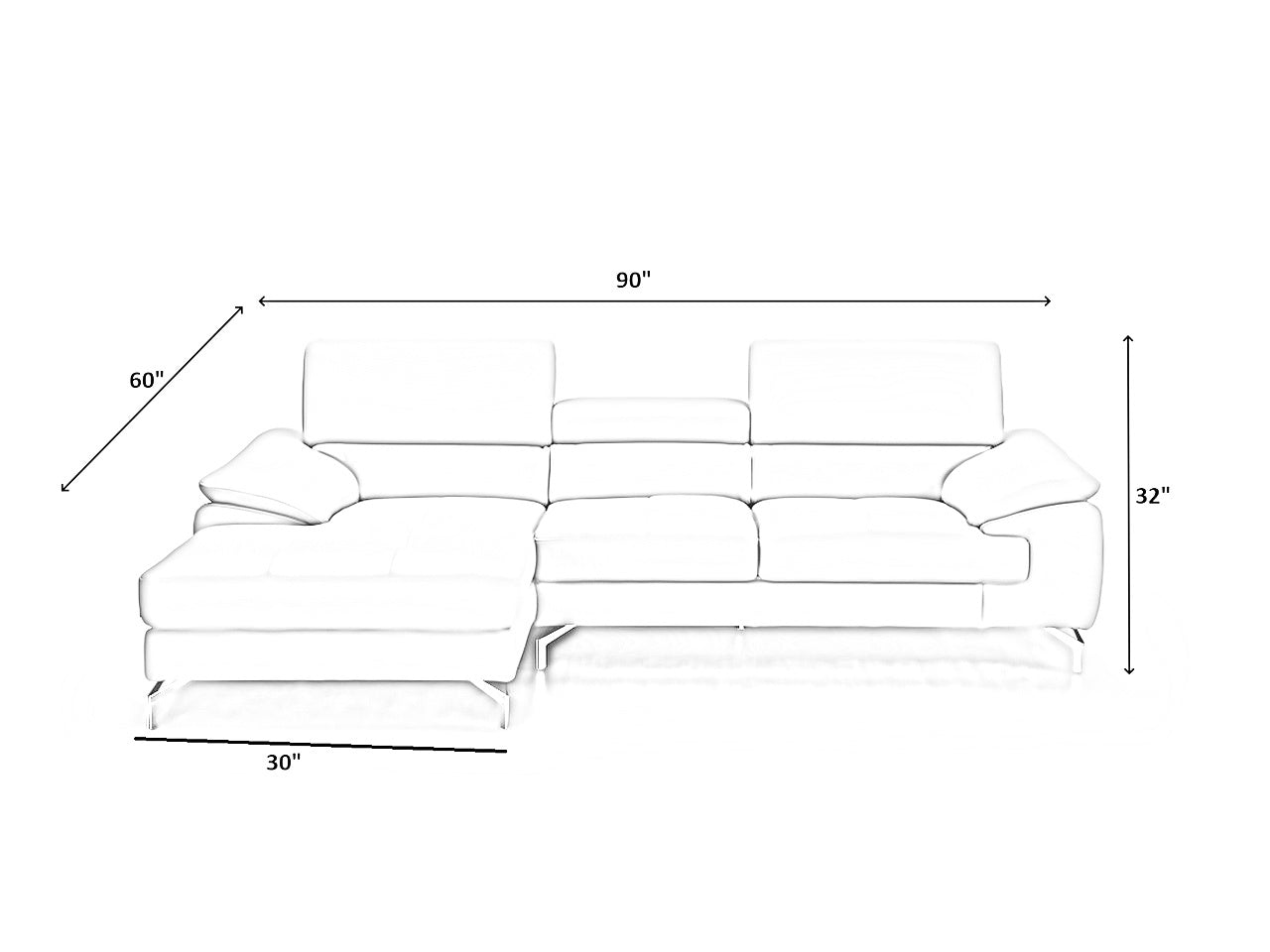 Renzo Leatherette Sofa For Living Room - Torque India