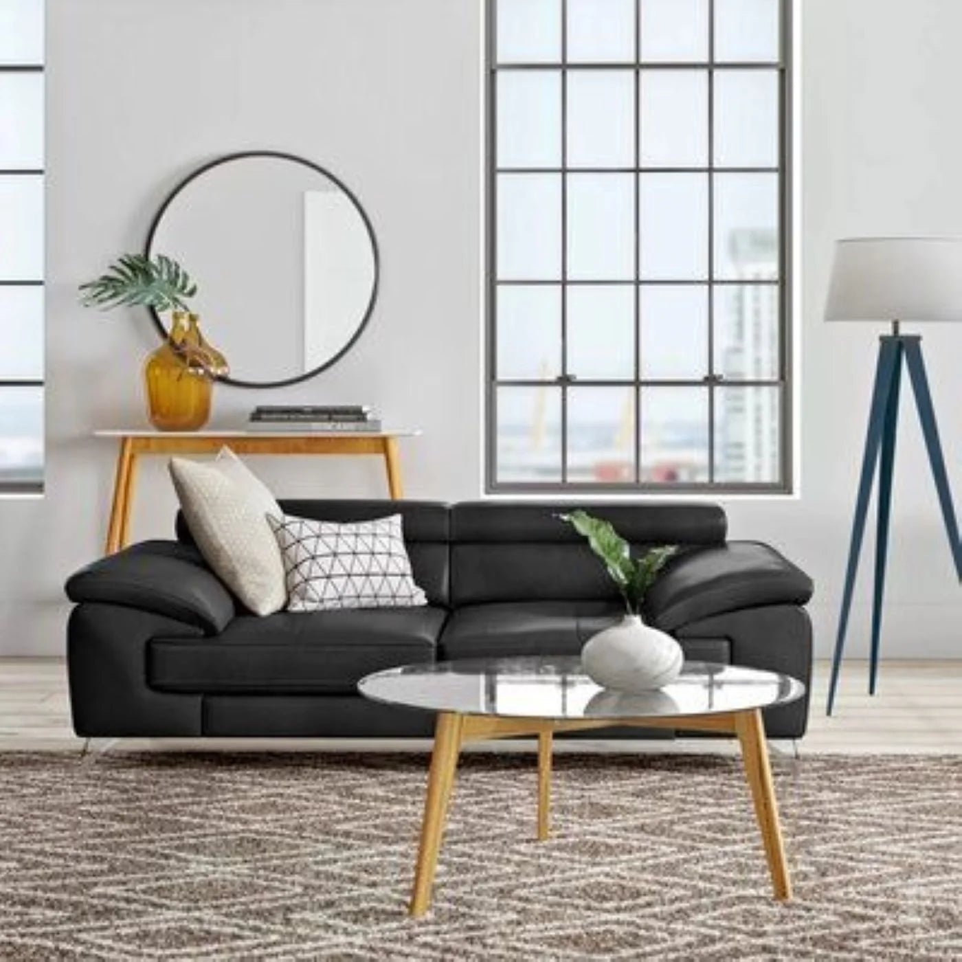 Renzo Leatherette Sofa For Living Room - Torque India