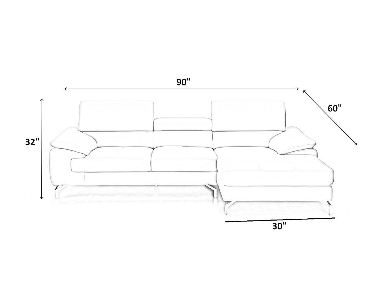 Renzo Leatherette Sofa For Living Room - Torque India