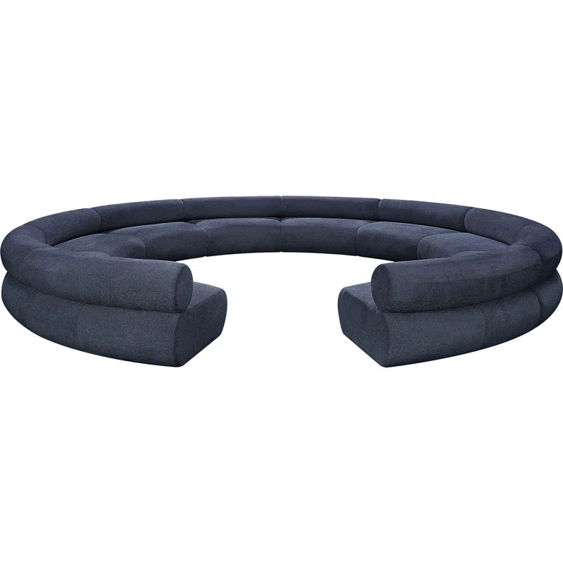 round sofa set 10 seater modern sectional sofa dark blue fabric luxury living room furniture
