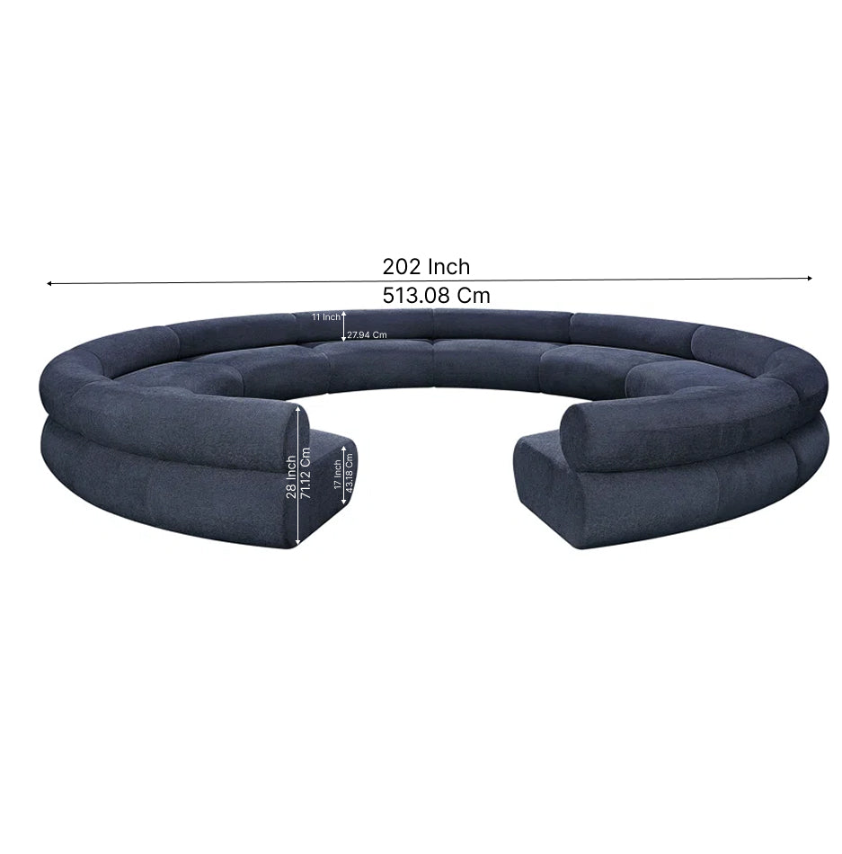 round sofa set 10 seater modern sectional sofa dark blue fabric luxury living room furniture
