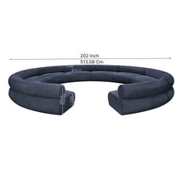 round sofa set 10 seater modern sectional sofa dark blue fabric luxury living room furniture