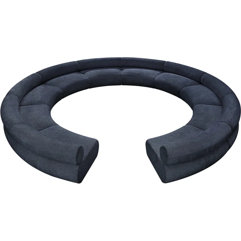 round sofa set 10 seater modern sectional sofa dark blue fabric luxury living room furniture