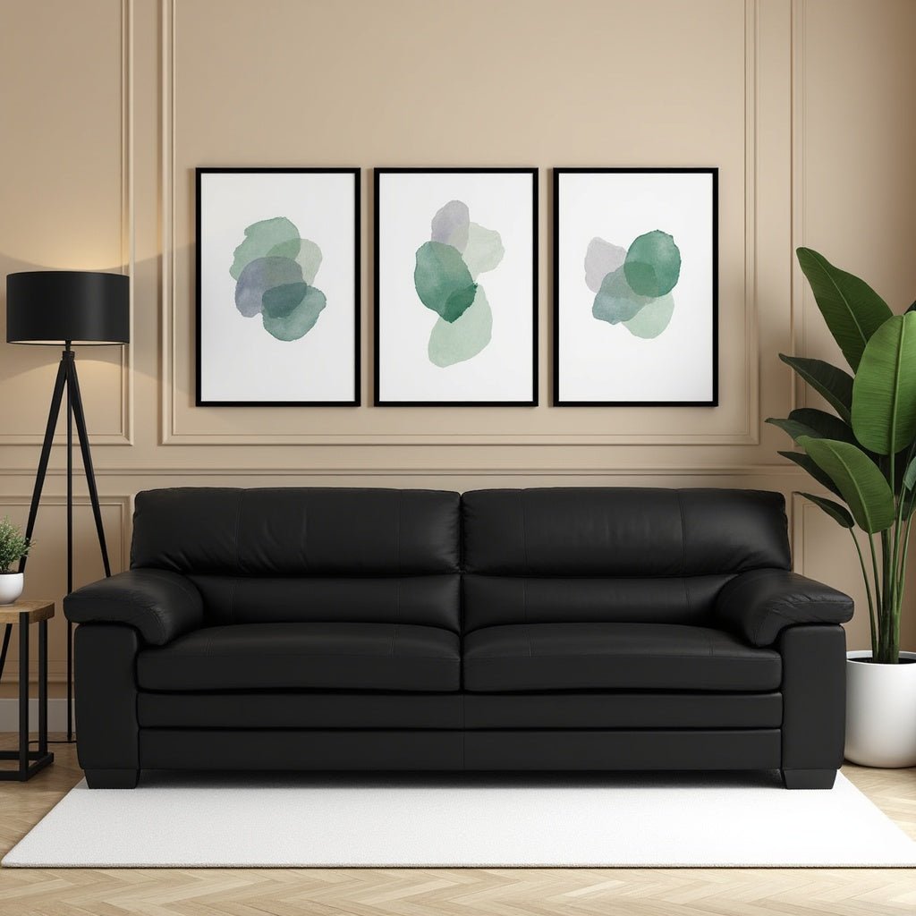 Slouch 3 Seater Leatherette Sofa For Living Room - Torque India