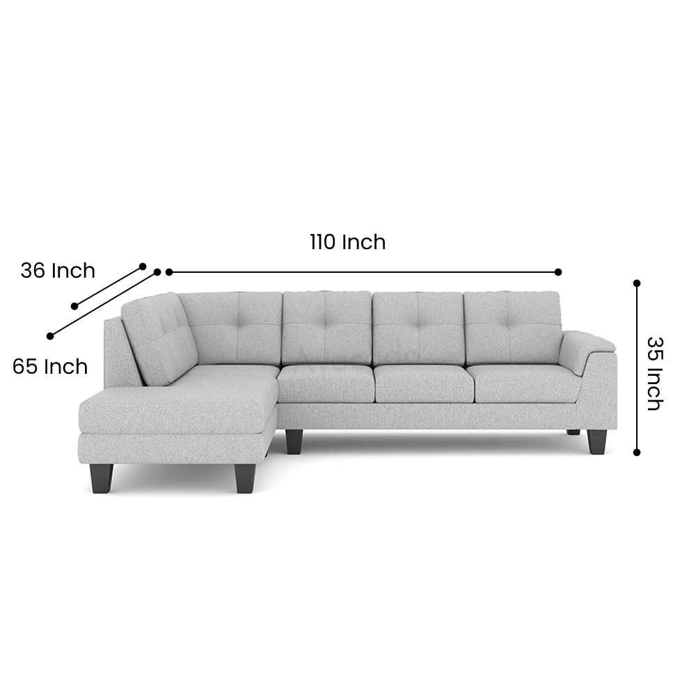 Stardust 5 Seater Fabric L Shape Sofa - TORQUE INNOVATIONS PRIVATE LIMITED