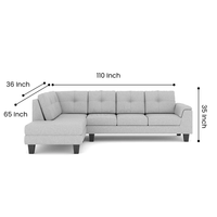 Stardust 5 Seater Fabric L Shape Sofa - TORQUE INNOVATIONS PRIVATE LIMITED