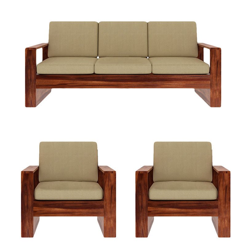 Torque India Grafton 5 Seater Wooden Sofa For Living Room - Honey Finish | 5 Seater Wooden Sofa - Torque India