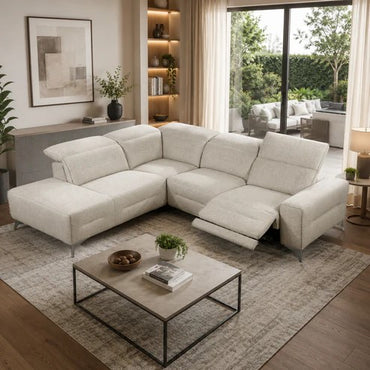 Carlos 5 Seater Manual Recliner L Shape Sofa for Living Room | Premium L shape Recliner Sofa Set