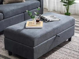 Vegas 6 Seater Sofa | 3 Seater Sofa, 1 Ottoman And 1 Bench Fabric - Torque India