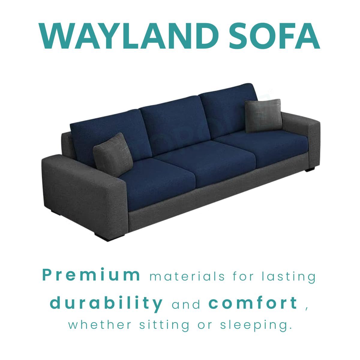 Wayland Modern Living Room Fabric Sofa - Torque India