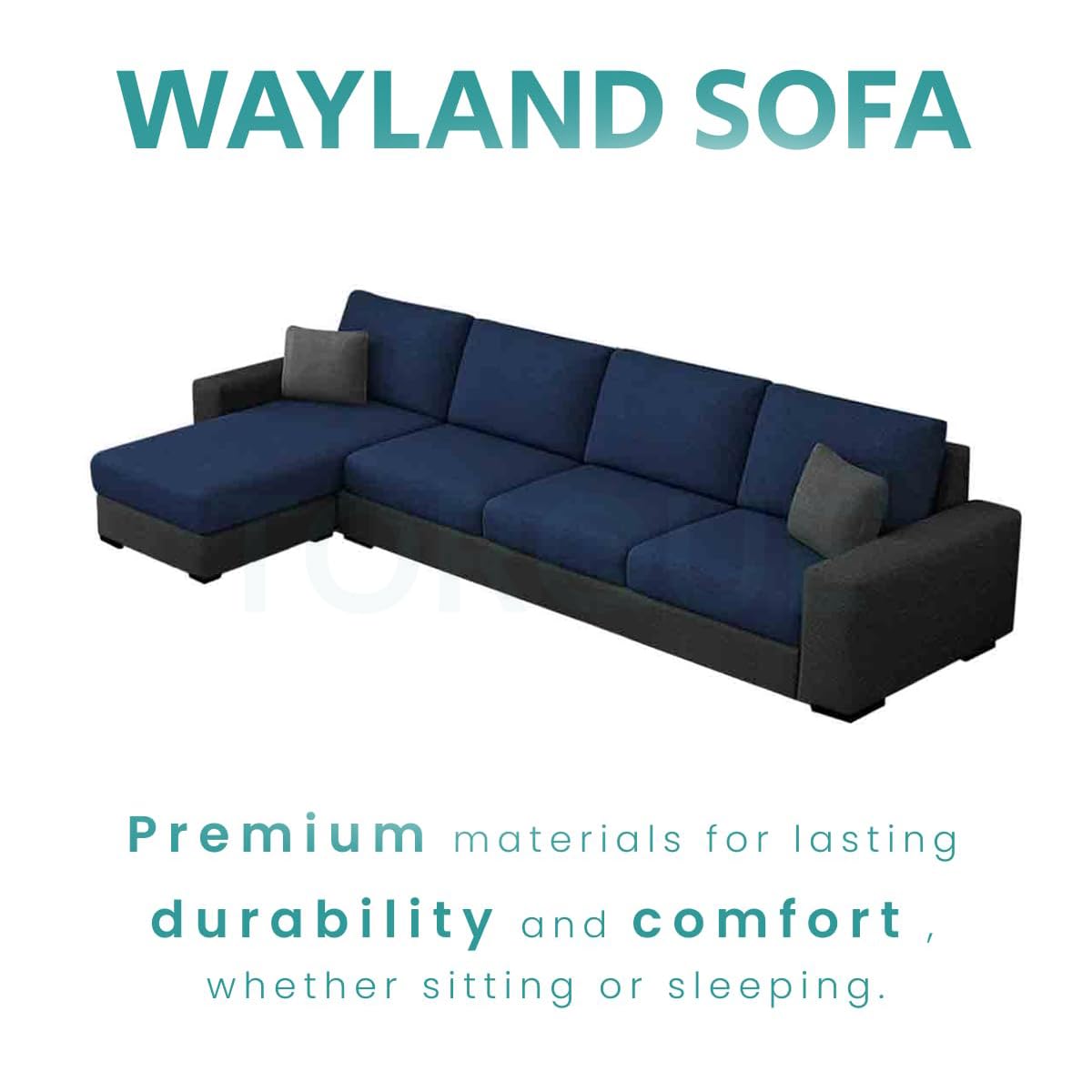 Wayland Modern Living Room Fabric Sofa - Torque India