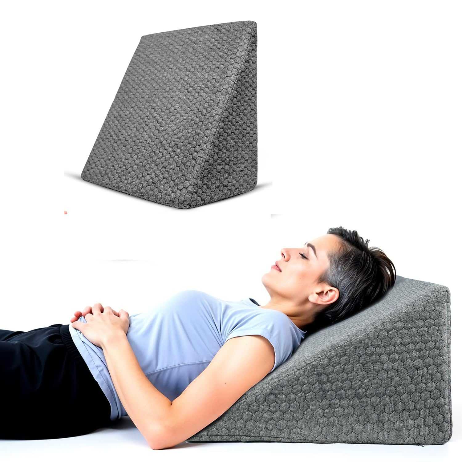 Wedge Cushion Dark Grey Multipurpose Orthopedic Wedge Pillow