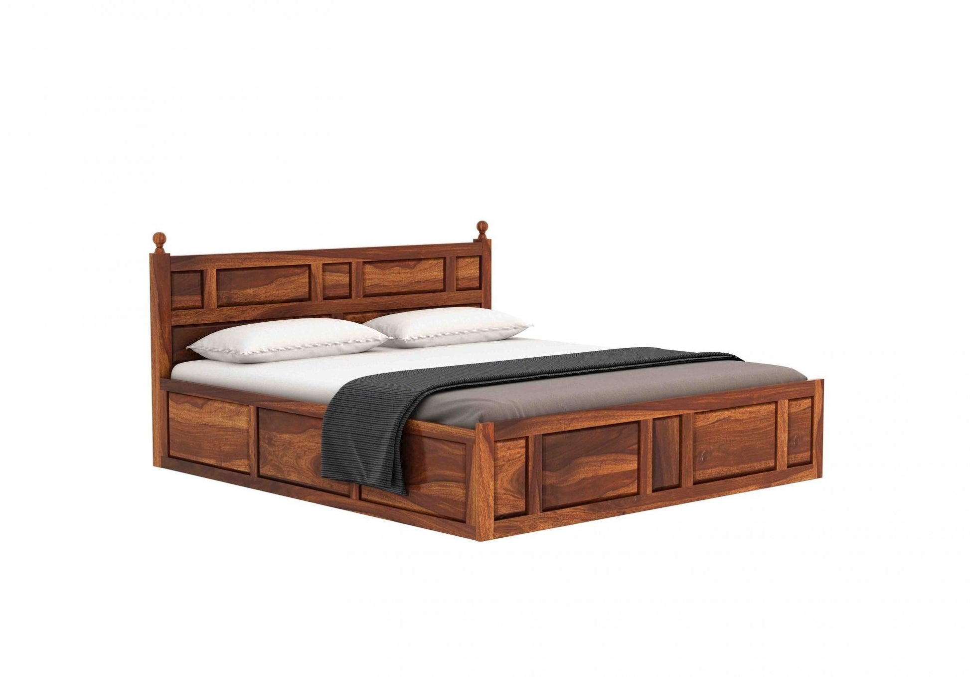 Advin Sheesham Wood Bed with Box Storage - Torque India